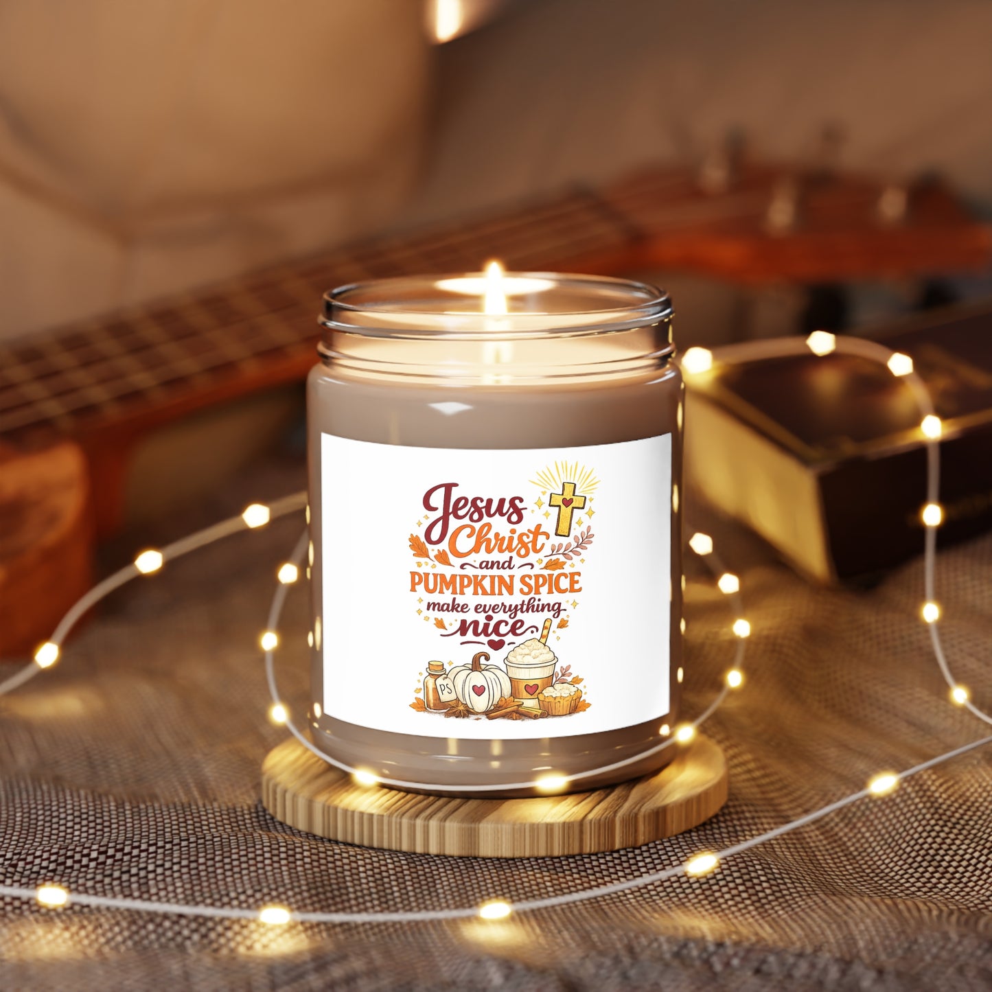 Scented Soy Candles with White Lid, 9oz