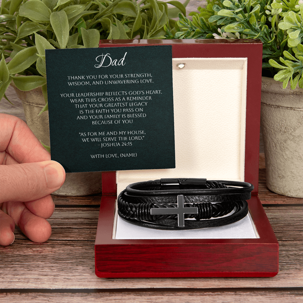 Men's Cross Bracelet – Dad - A Gift of Faith, Strength & Leadership A meaningful reminder of the man God has called him to be.