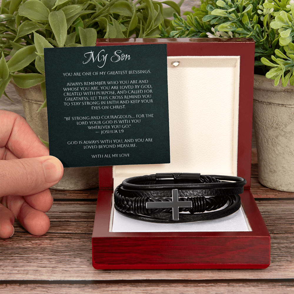 Men's Cross Bracelet – Son - A Gift of Faith, Strength & Leadership A meaningful reminder of the man God has called him to be.