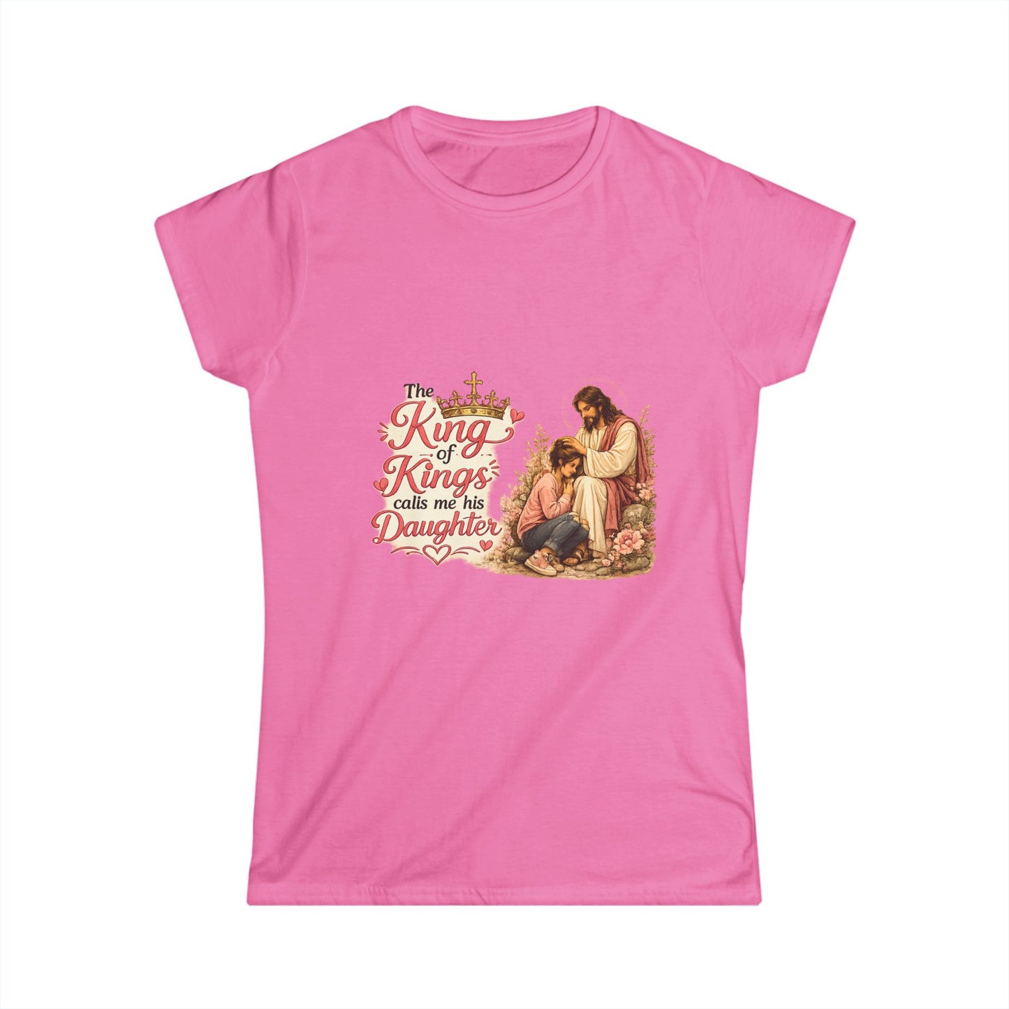 The King of Kings Calls Me His Daughter Women's Tee — Minimal White Softstyle Shirt