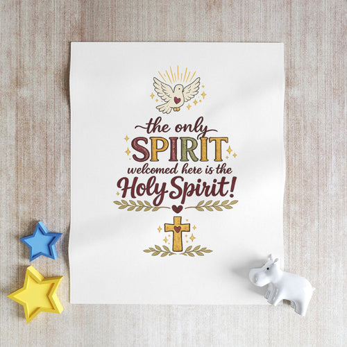 Holy Spirit Throw Blanket — "The only Spirit welcomed here is the Holy Spirit" Inspirational Christian Gift