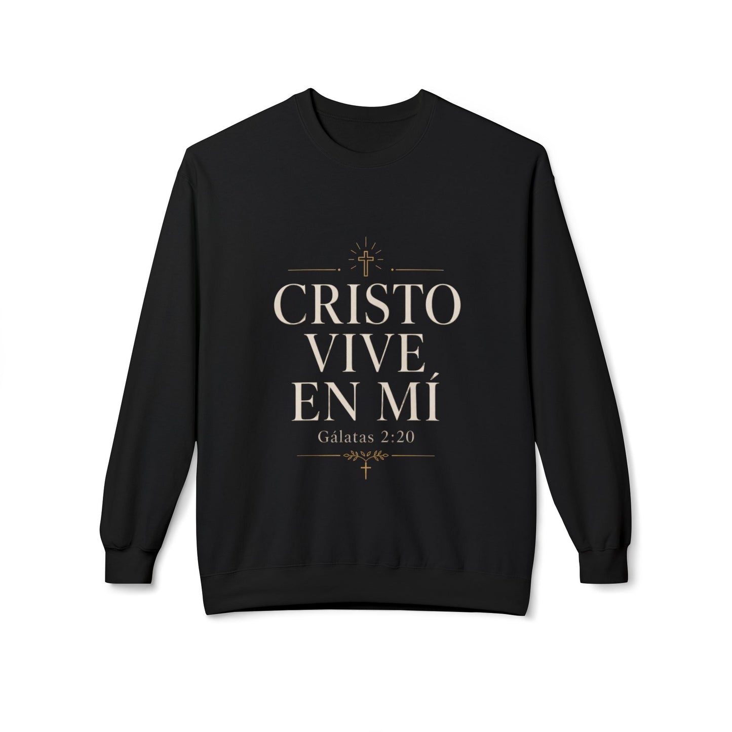 Cristo Vive En Mí Crewneck Sweatshirt — Galatas 2:20 Christian Pullover