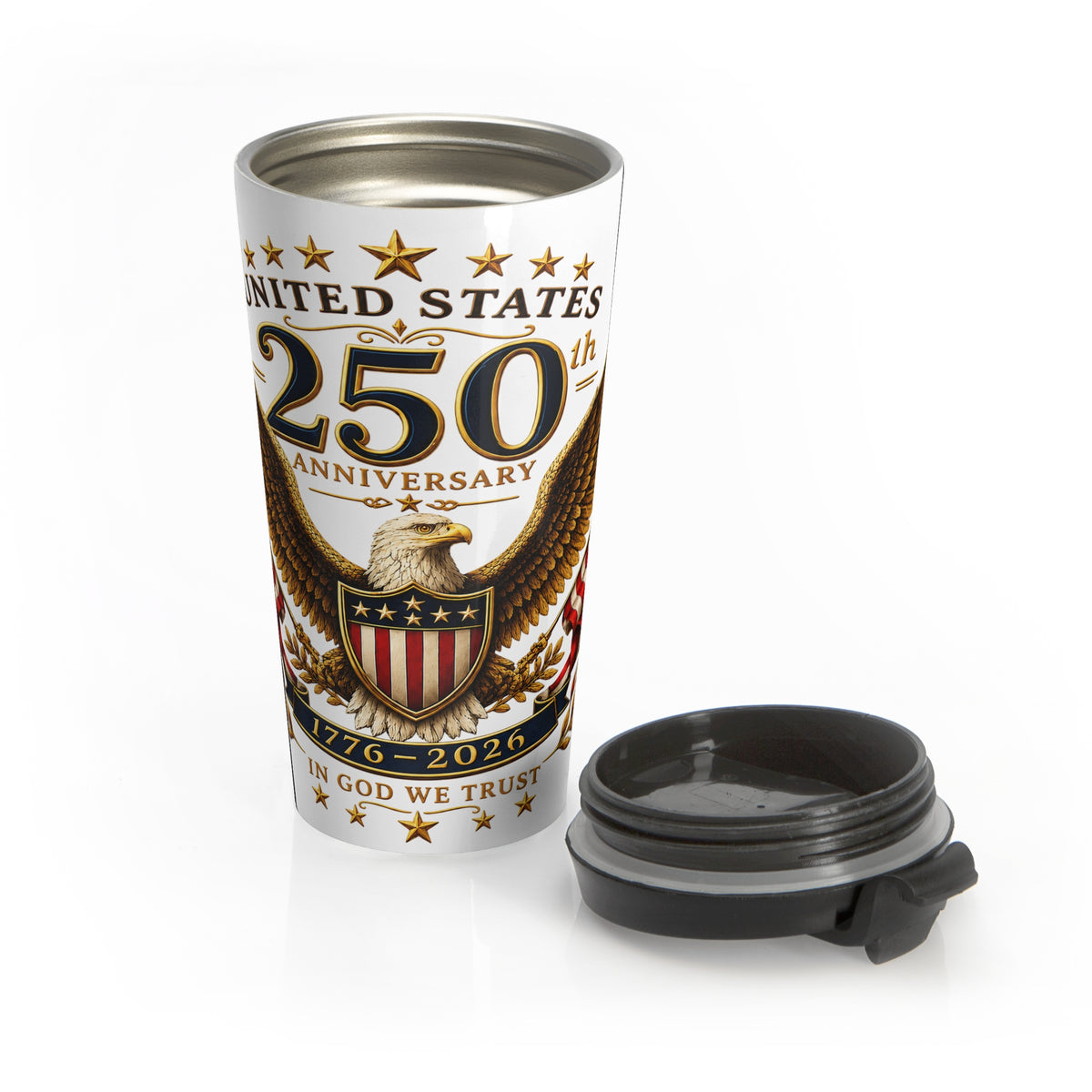 America's 240th In God We Trust Stainless Steel Travel Mug