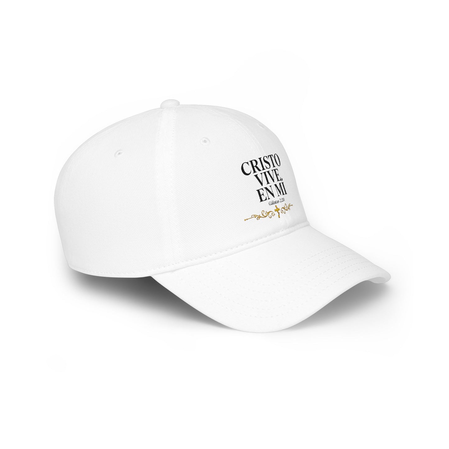 Baseball Cap — "Cristo Vive en Mí" Beige Embroidered Christian Hat