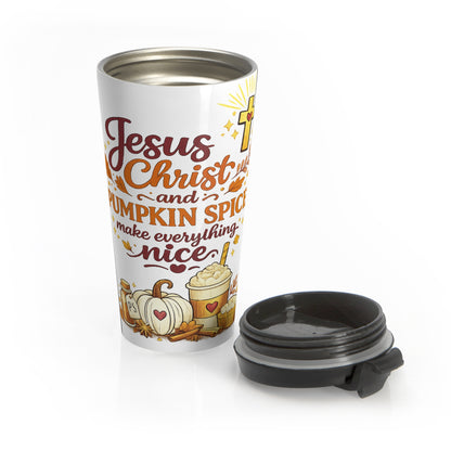 Jesus, Christ & Pumpkin Spice Travel Mug — Faith + Fall Coffee Tumbler