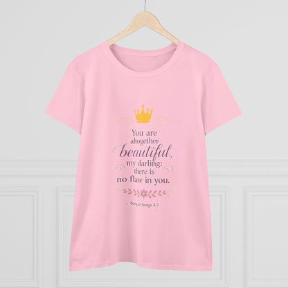 Women’s Tee — "You are altogether beautiful, my darling" Crown Scripture Shirt