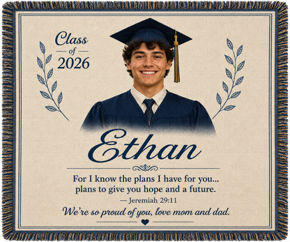 Graduation - Personalized Photo Woven Blanket