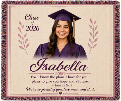 Graduation - Personalized Photo Woven Blanket
