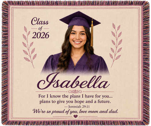 Graduation - Personalized Photo Woven Blanket