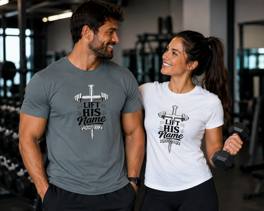 Unisex Lift HIS Name Barbell-Cross Zone Performance T-shirt