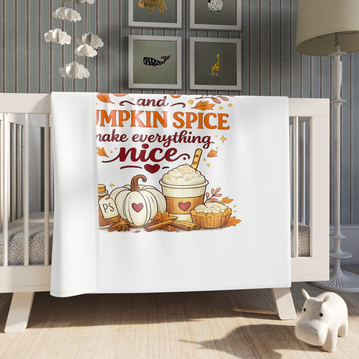 Christian Pumpkin Spice Throw Blanket — "Jesus Christ and Pumpkin Spice Make Everything Nice" Autumn Cozy Throw