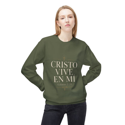 Cristo Vive En Mí Crewneck Sweatshirt — Galatas 2:20 Christian Pullover