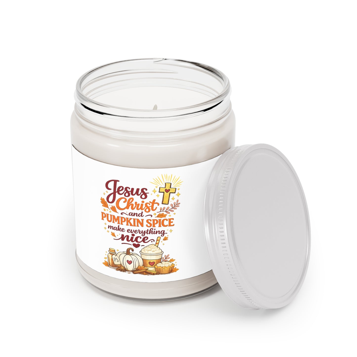 Scented Soy Candles with White Lid, 9oz
