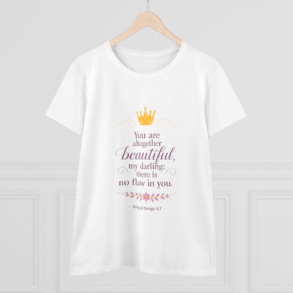 Women’s Tee — "You are altogether beautiful, my darling" Crown Scripture Shirt