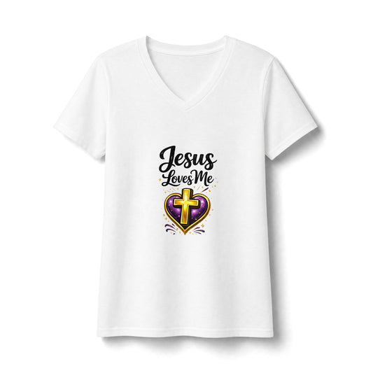 Jesus Loves Me - Matching Pet Mom V-Neck Tee