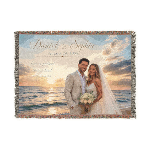 Wedding - Personalized Photo Woven Blanket