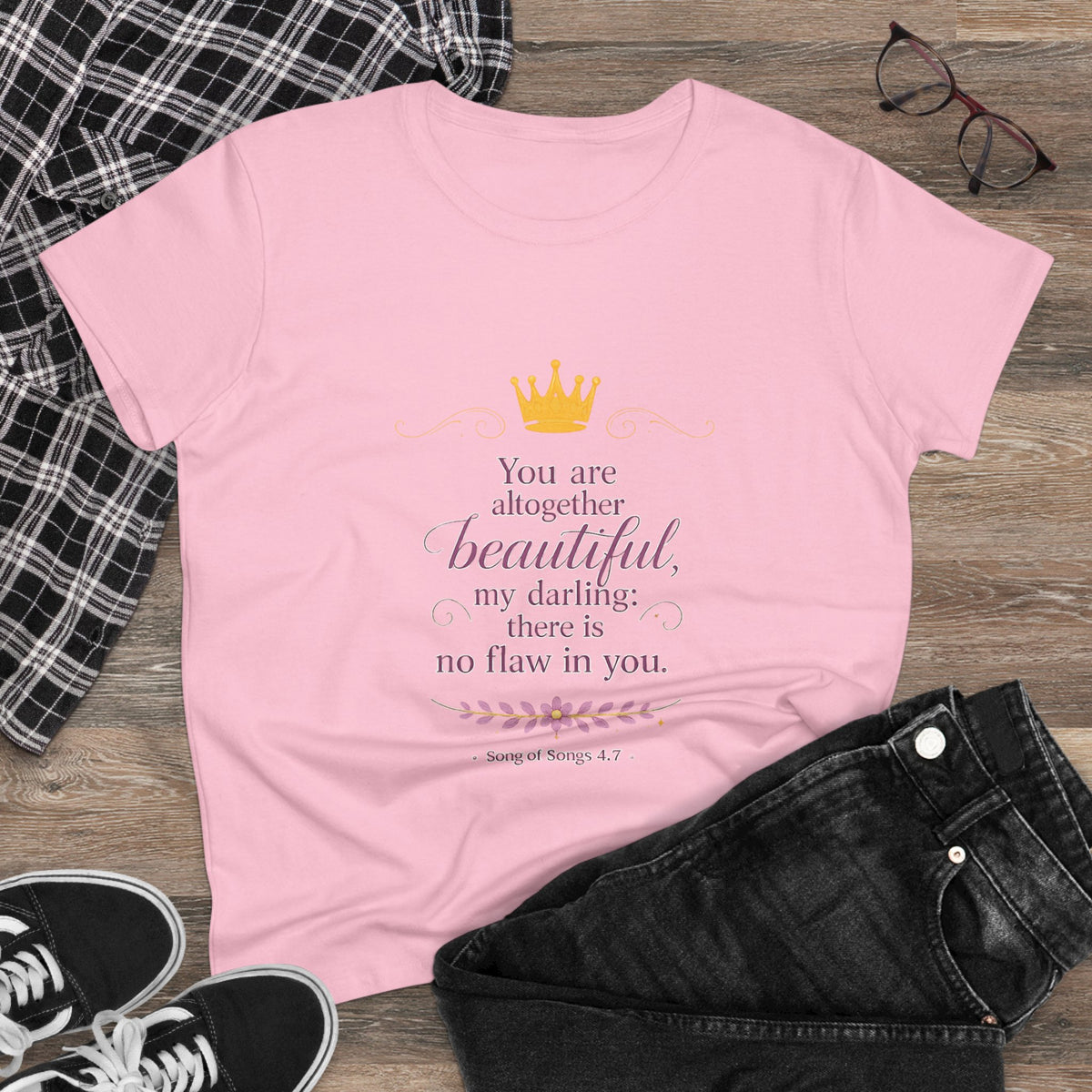Women’s Tee — "You are altogether beautiful, my darling" Crown Scripture Shirt