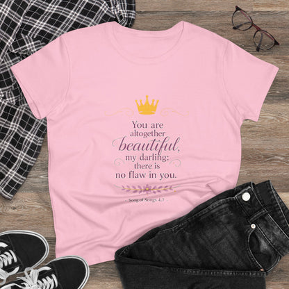 Women’s Tee — "You are altogether beautiful, my darling" Crown Scripture Shirt