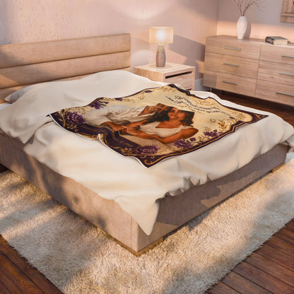 Personalized Photo Velveteen Blanket — Custom Name & Date with Song of Songs 3:4 Scripture