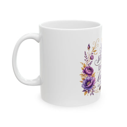 Purple - She Is Clothed with Strength & Dignity Ceramic Mug – Proverbs 31 Inspirational Coffee Cup
