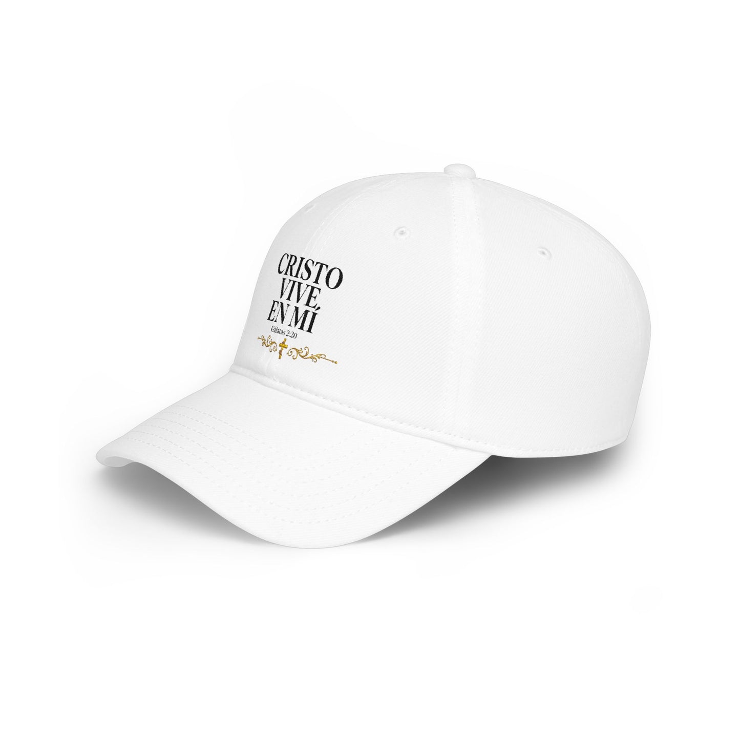 Baseball Cap — "Cristo Vive en Mí" Beige Embroidered Christian Hat