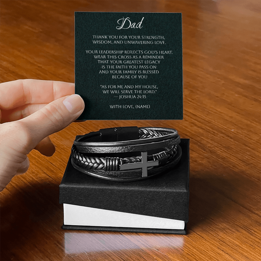 Men's Cross Bracelet – Dad - A Gift of Faith, Strength & Leadership  A meaningful reminder of the man God has called him to be.