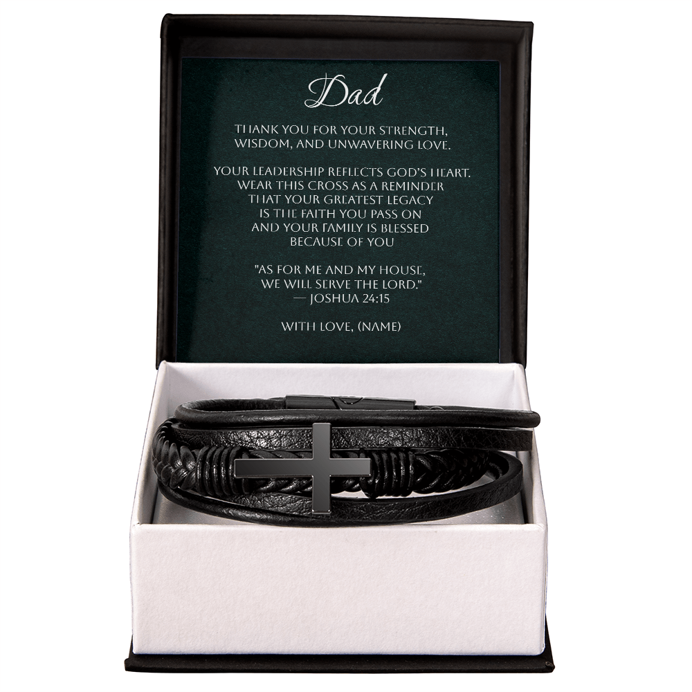 Men's Cross Bracelet – Dad - A Gift of Faith, Strength & Leadership  A meaningful reminder of the man God has called him to be.