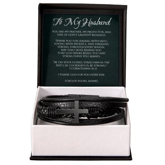 Men's Cross Bracelet – Husband - A Gift of Faith, Strength & Leadership  A meaningful reminder of the man God has called him to be.