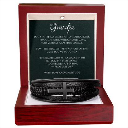 Men's Cross Bracelet – Grandpa - A Gift of Faith, Strength & Leadership  A meaningful reminder of the man God has called him to be.